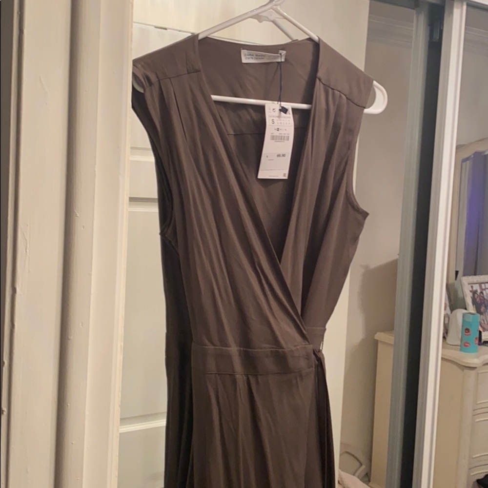 zara jumpsuit olive green NWT